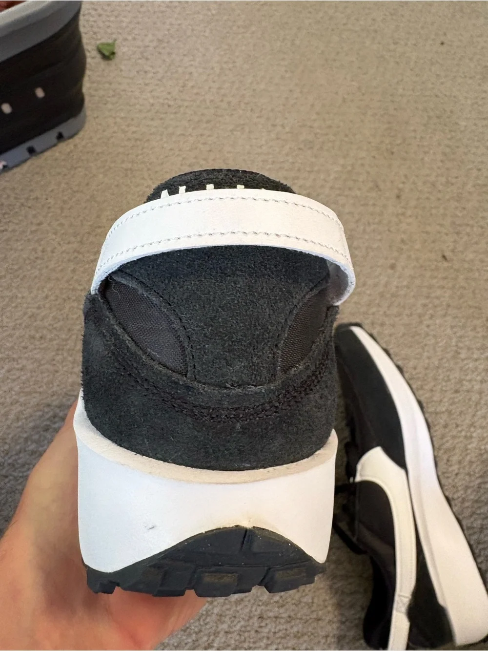 Nike Black and White Retro-Style Running Sneakers